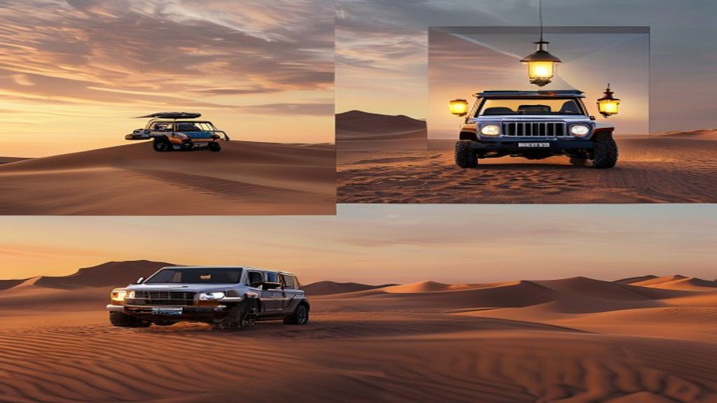 Custom Abu Dhabi desert tour with buggy safari and camp activity frames