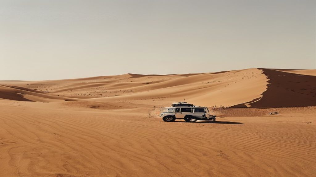 Land Cruiser desert safari on Abu Dhabi Liwa-style dunes