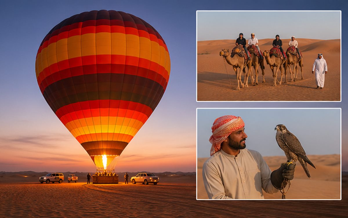 Deluxe hot air balloon package with falconry and breakfast