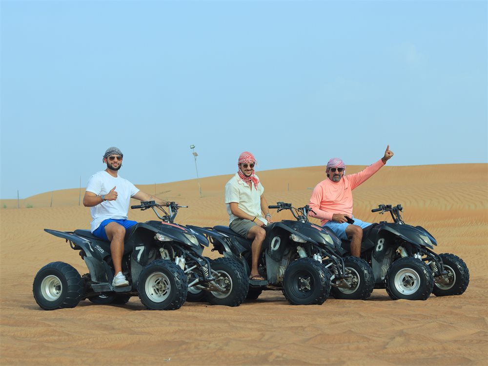 Quad biking on desert tracks