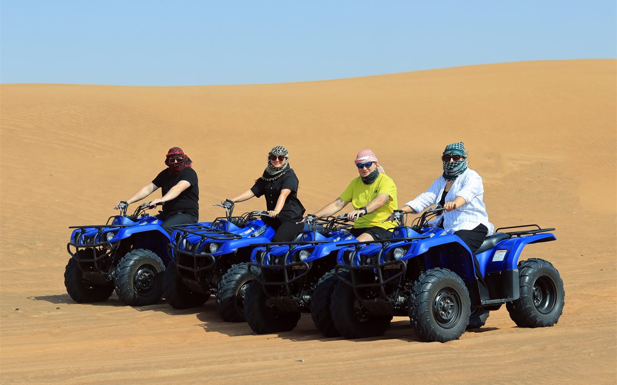 Quad bike ATV on desert sand tracks